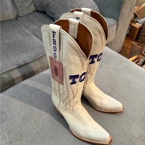 TCU Gameday Women's White Western Boots, NWT